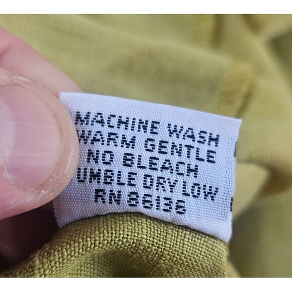 BRYN WALKER 100% Linen Tunic Small Side Slits Sleeveless Green Beachy Lagenlook - Picture 9 of 9